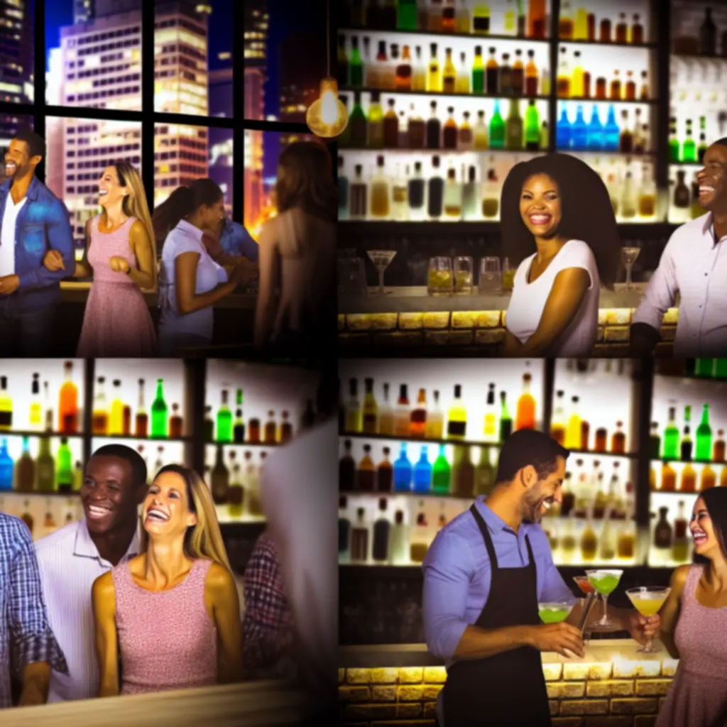 Happy Hour przy barze w Kool Haft Krzysztof Krzemień z kolorowymi drinkami