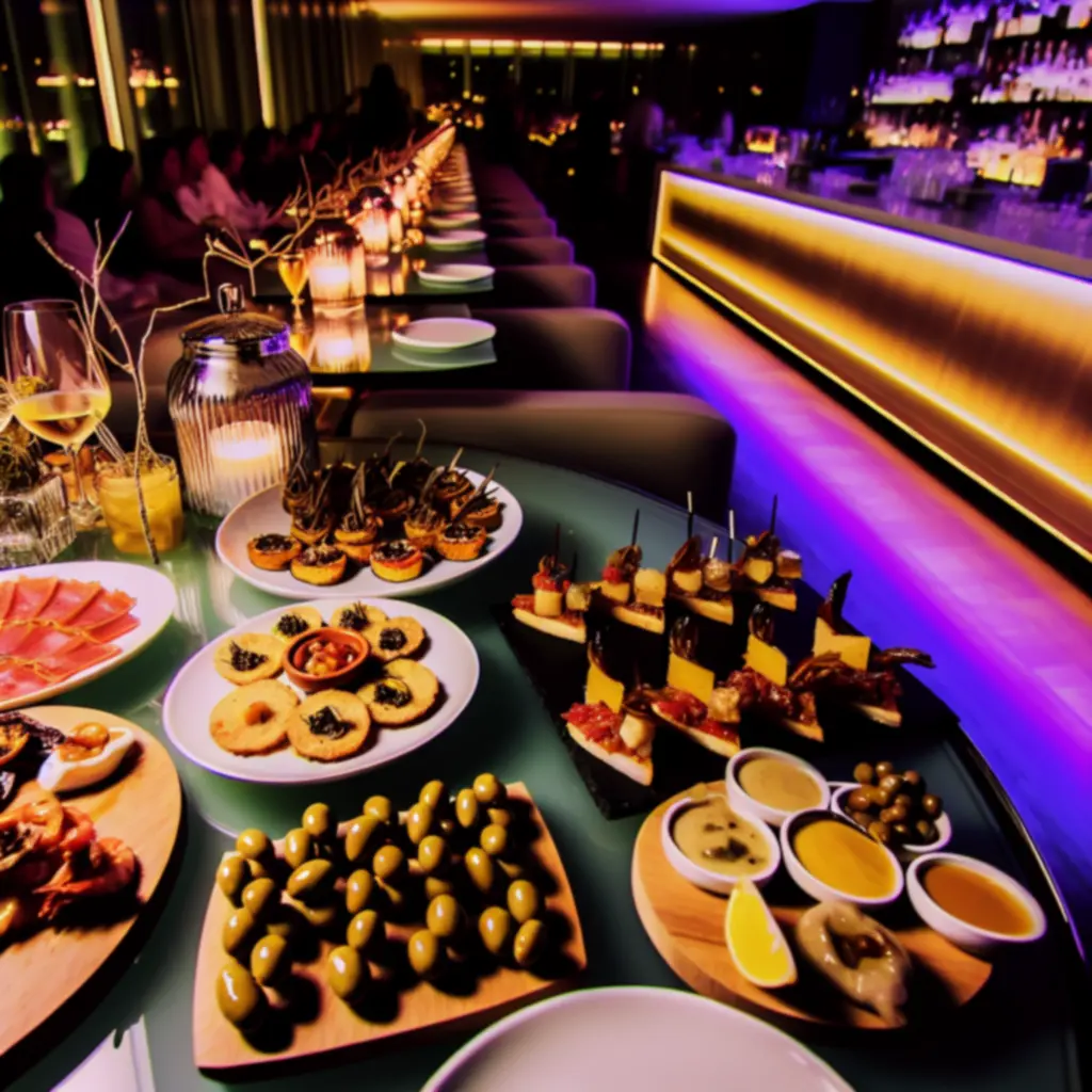 Tapas i przystawki ustawione na stole w Kool Haft Krzysztof Krzemień