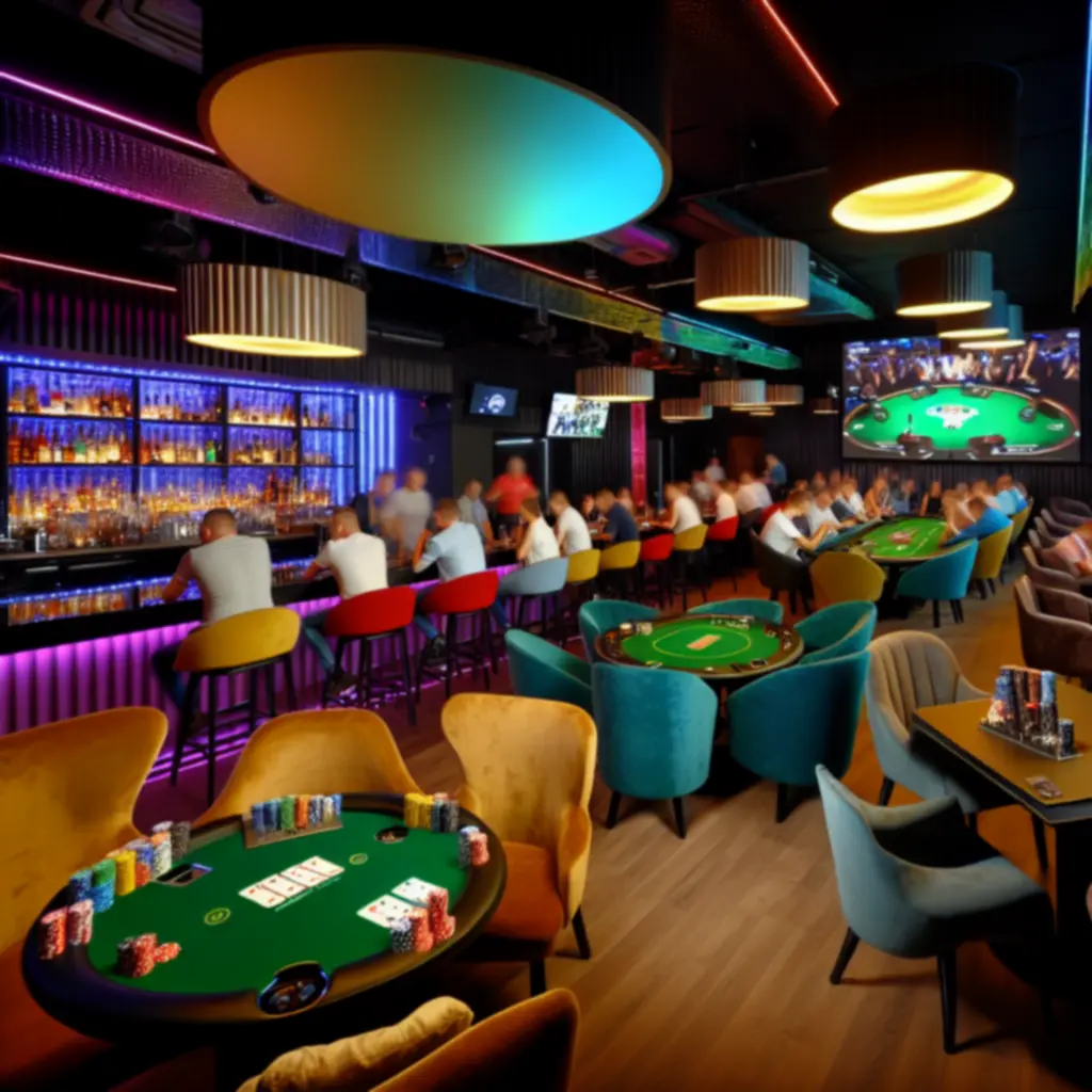 Stylowe wnętrze Kool Haft Krzysztof Krzemień w klimacie lounge z nowoczesnym oświetleniem i wygodnymi miejscami do siedzenia.